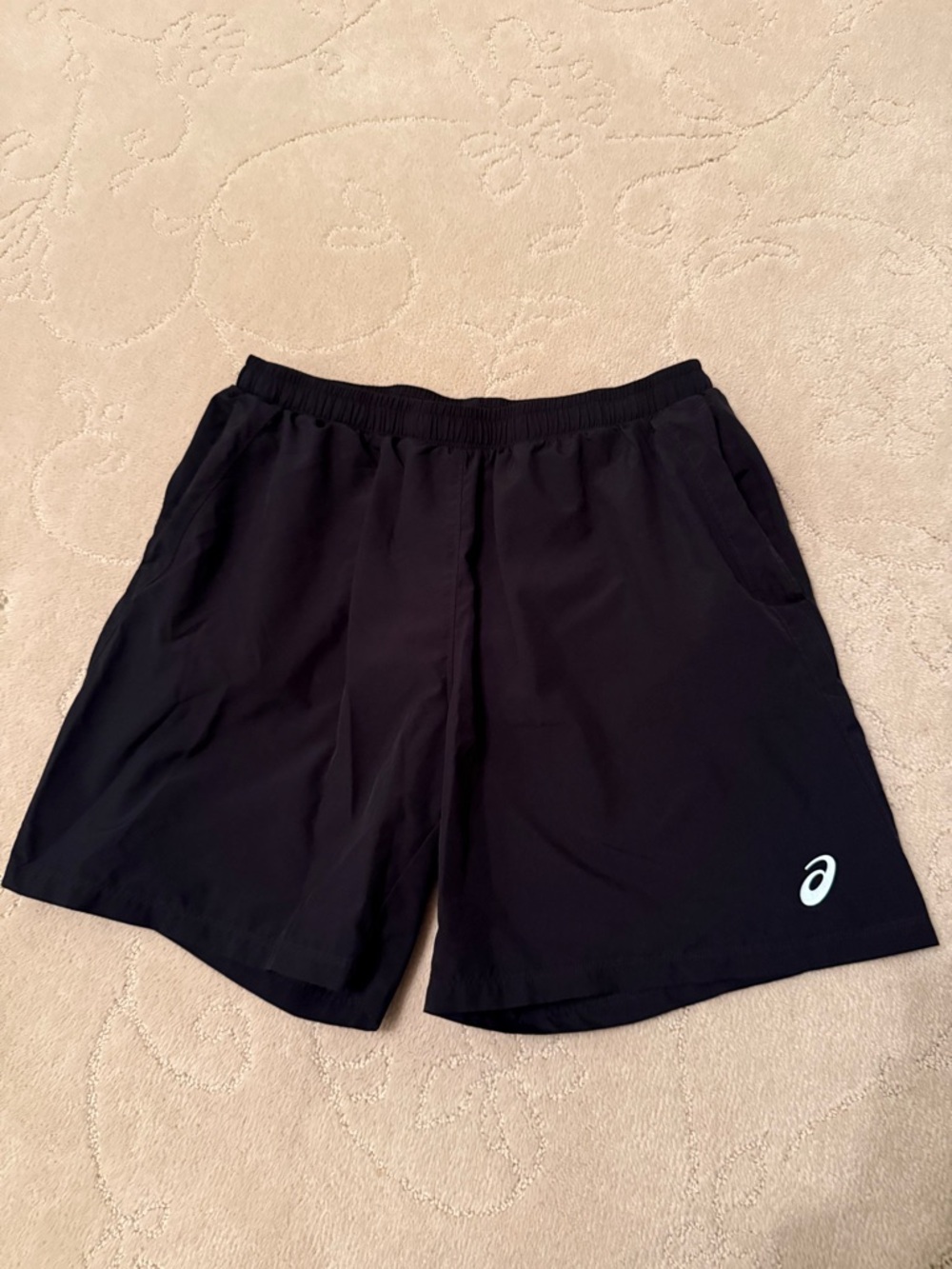 Asics Men's Black Athletic Training Shorts with Logo